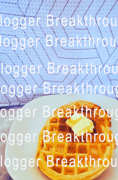 A plate of waffles with the words Blogger Breakthrough Summit.