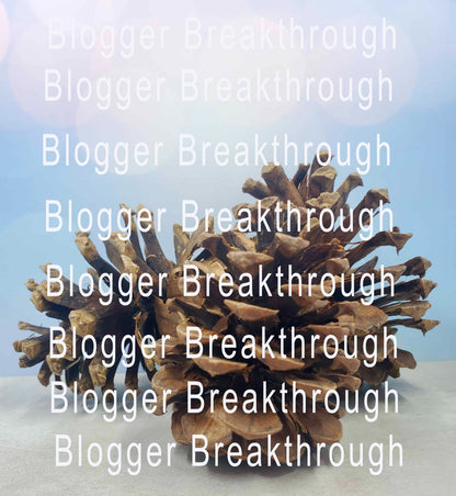 A photo of a pine cone from the Fall Themed Stock Photos (set of 9) with the words Blogger Breakthrough Summit.