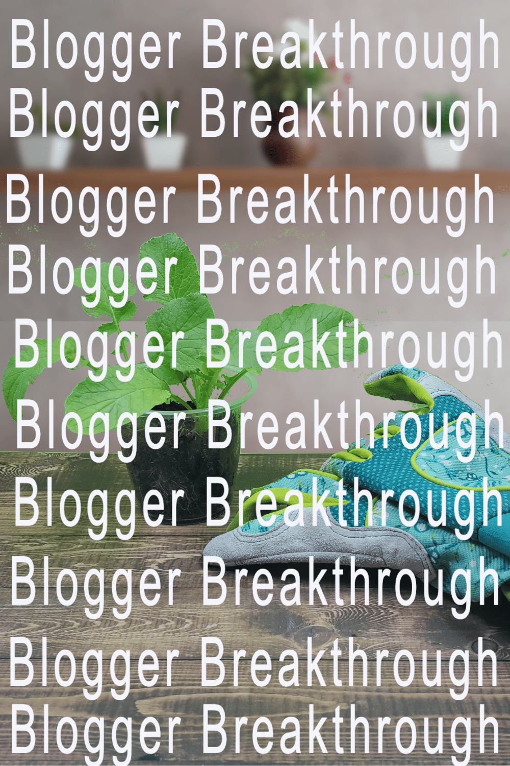 A photo of a table with the words Blogger Breakthrough Summit.