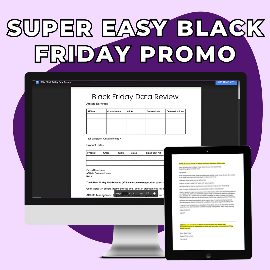 Super easy Double Jacks Media Black Friday Affiliate Promotion Email Swipe Copy &amp; Data Review Worksheet.