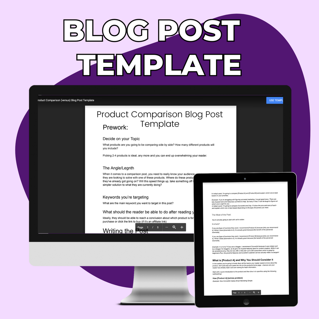 Product Comparison Blog Post Template