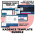 Image showing multiple digital device screens displaying various webpage templates labeled as "Webinar Pages," "Opt In Page & Thank You Page," and "About Page." Text reads "Kadence Template Bundle. Optimize your site effortlessly with Kadence Blocks and the versatile About Page Template by Blogger Breakthrough Summit.