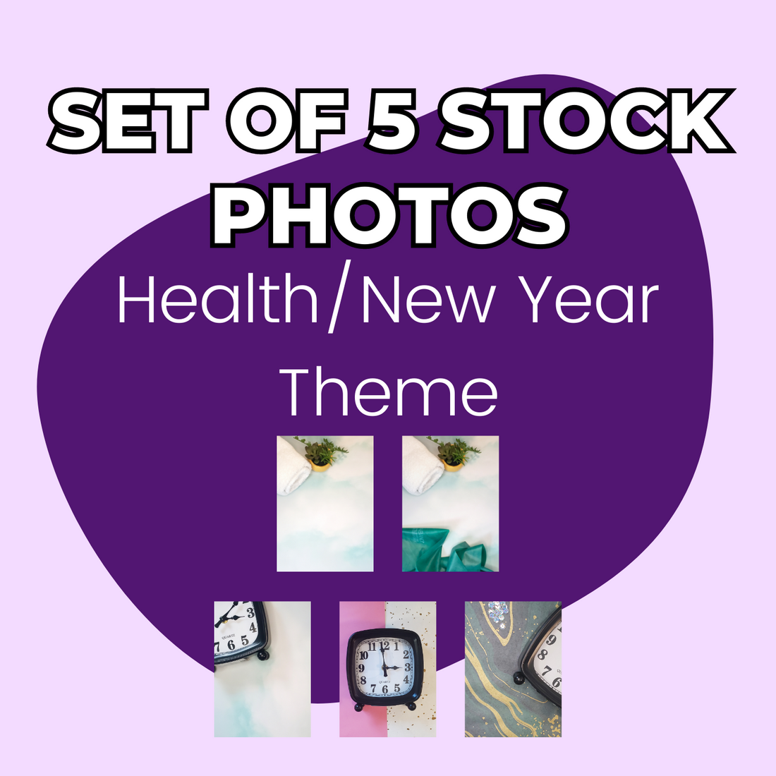 Set of 5 Health and New Year Theme Stock Photos by Blogger Breakthrough Summit.