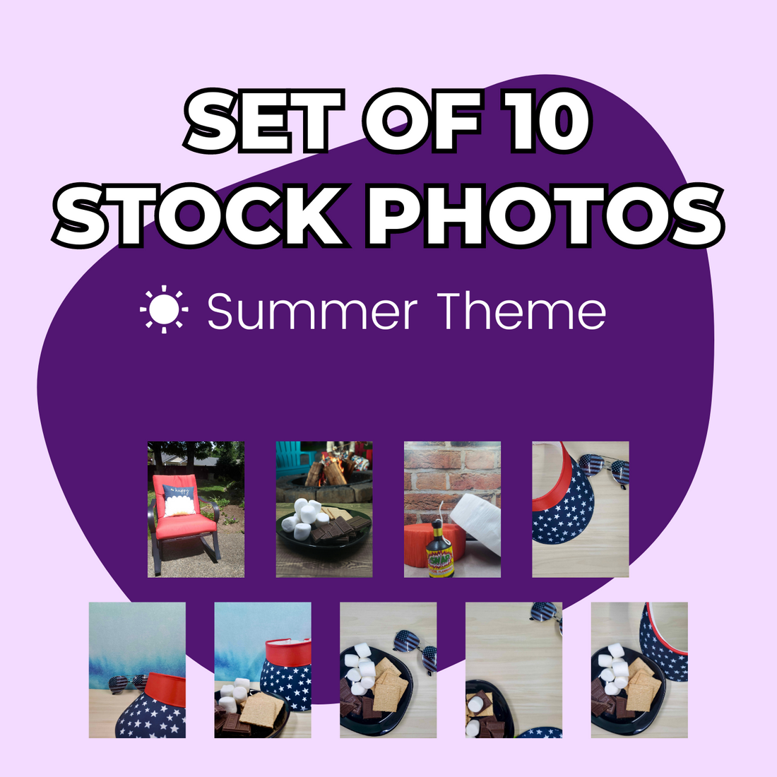 Summer Themed Stock Photos (set of 10)